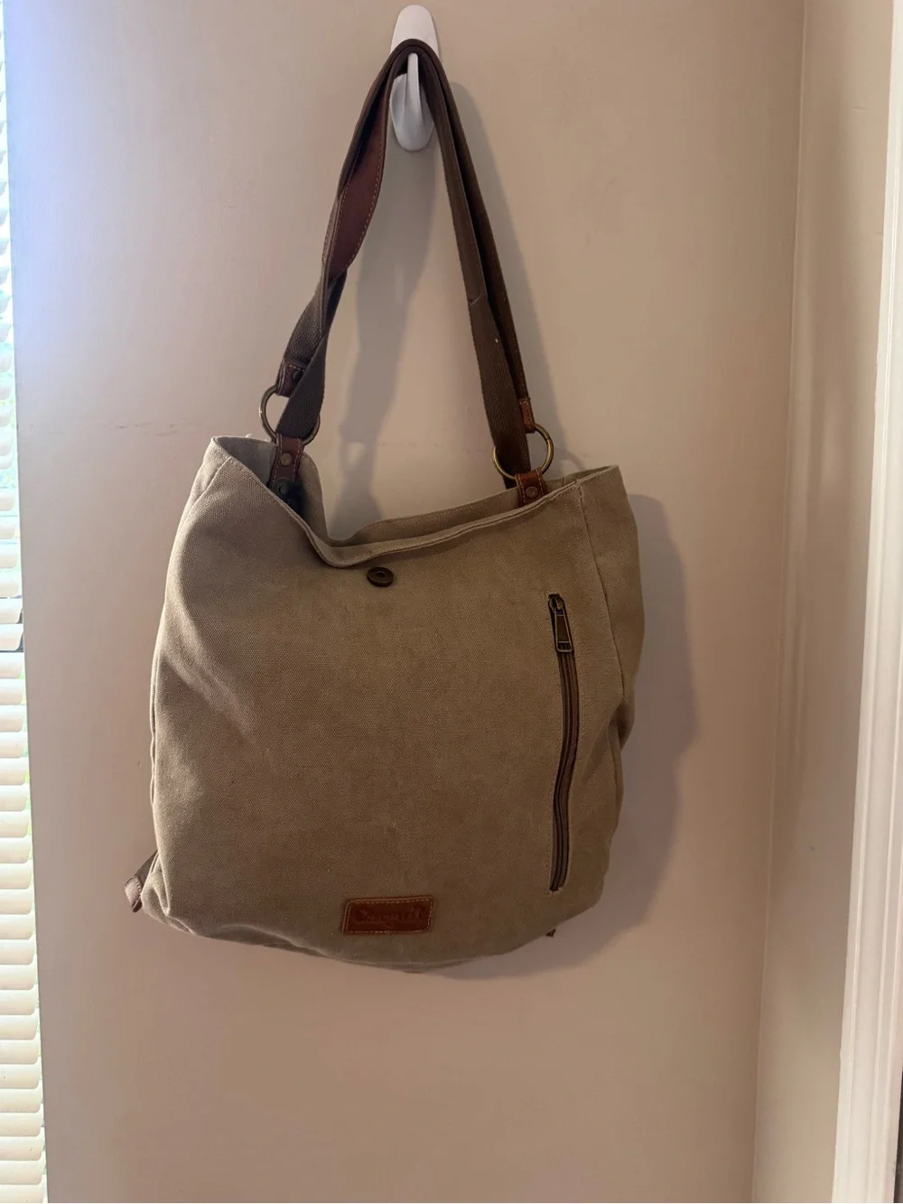 Cargoit Convertible 3-Way Canvas Backpack Tote Bag (Khaki / One Size)